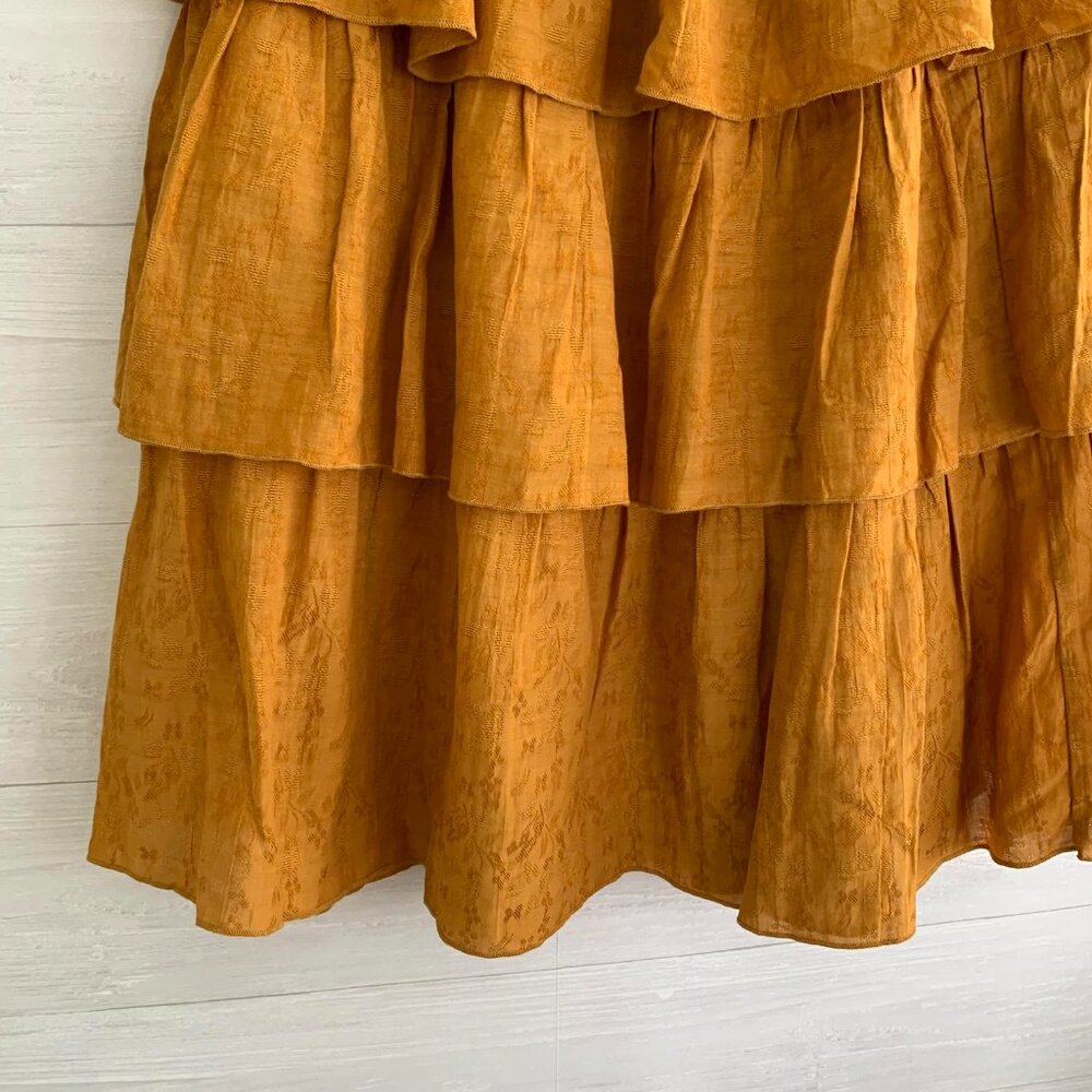 NWT Universal Thread - Golden yellow tiered ruffle pull on cotton skirt, L - Picture 3 of 6